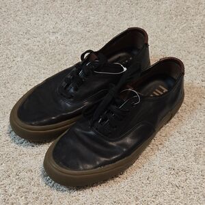 Frye Mens Black Leather Casual Sneakers